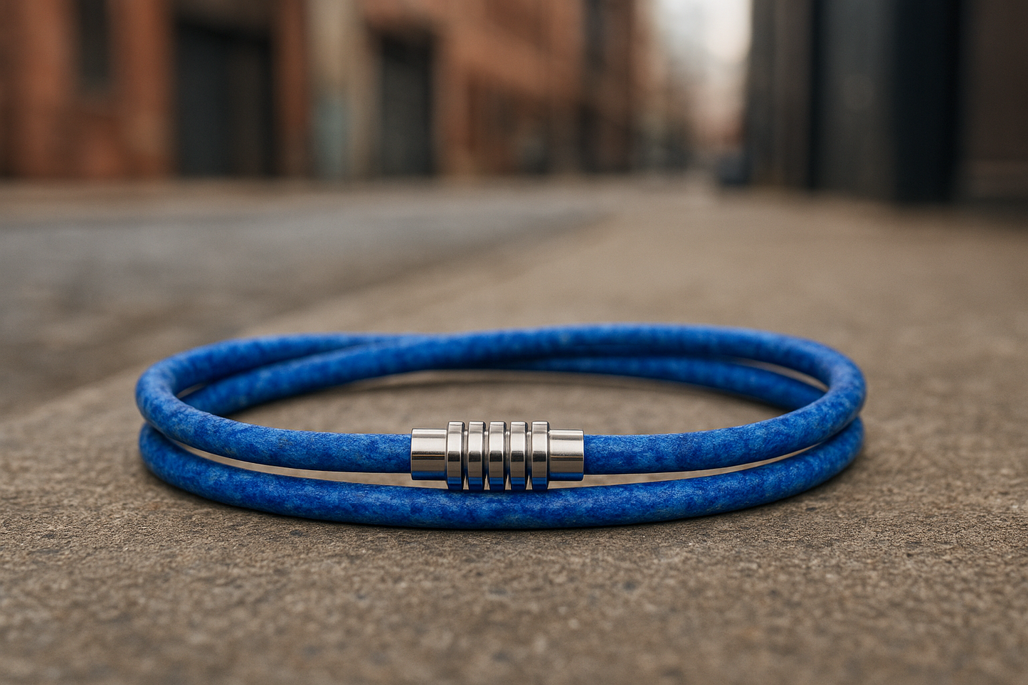 Leather Blue Bracelet