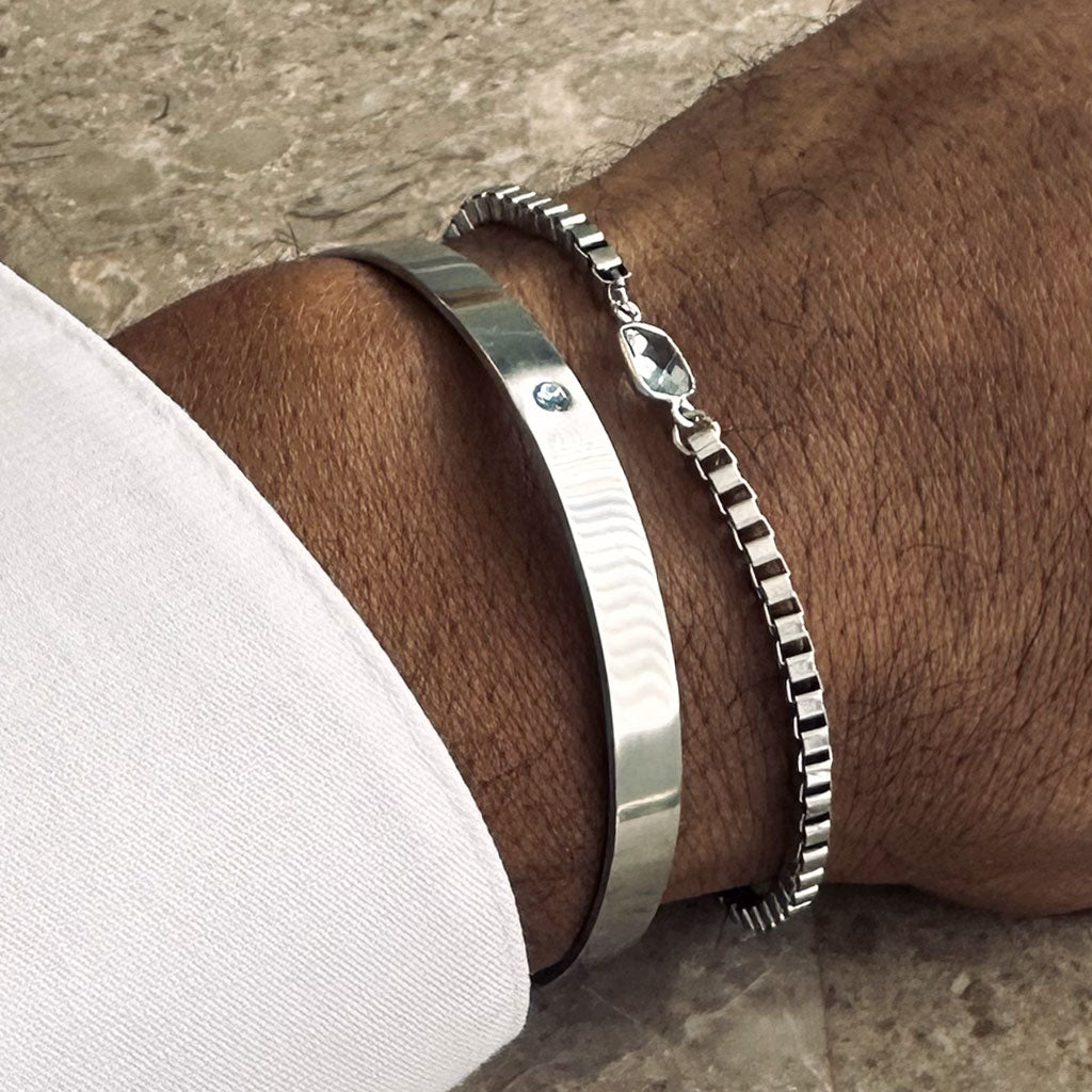 Sterling Silver Box Chain Bracelet