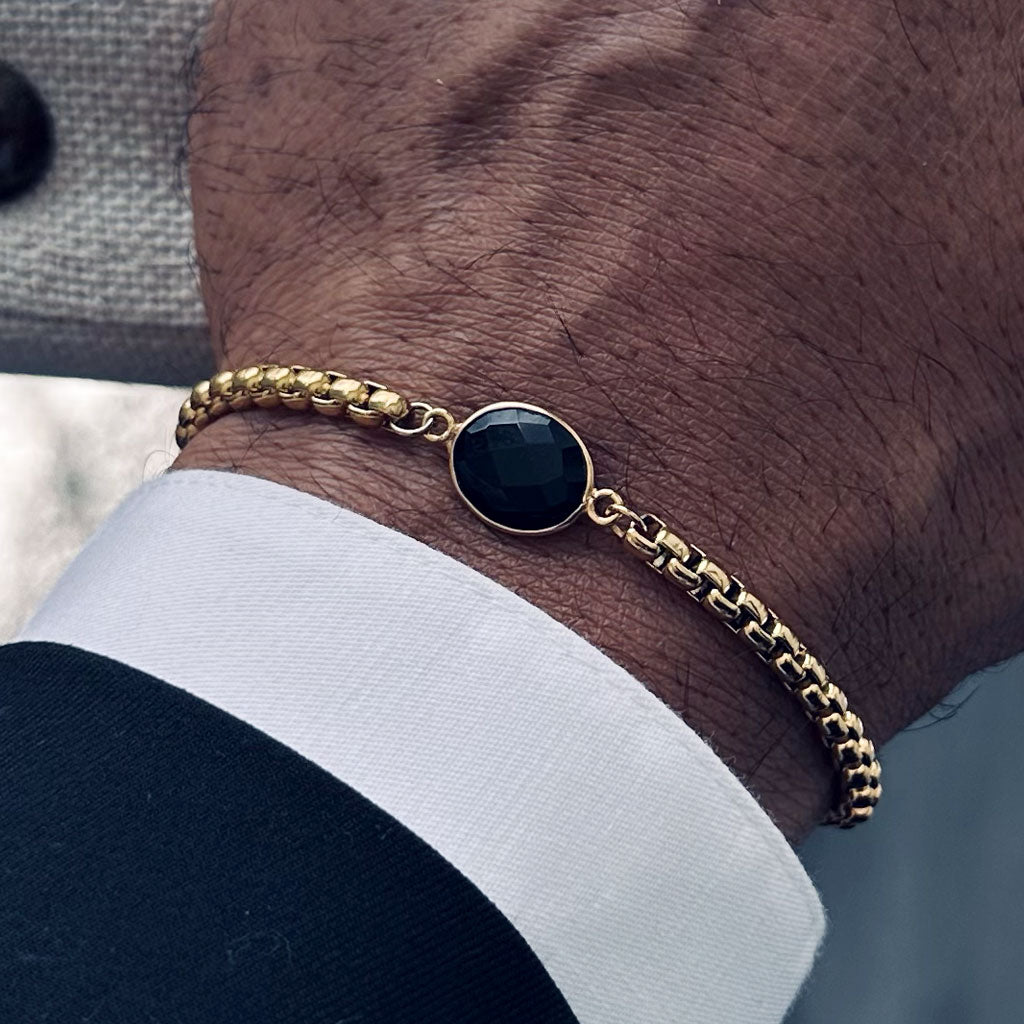 Box Chain Onyx Bracelet
