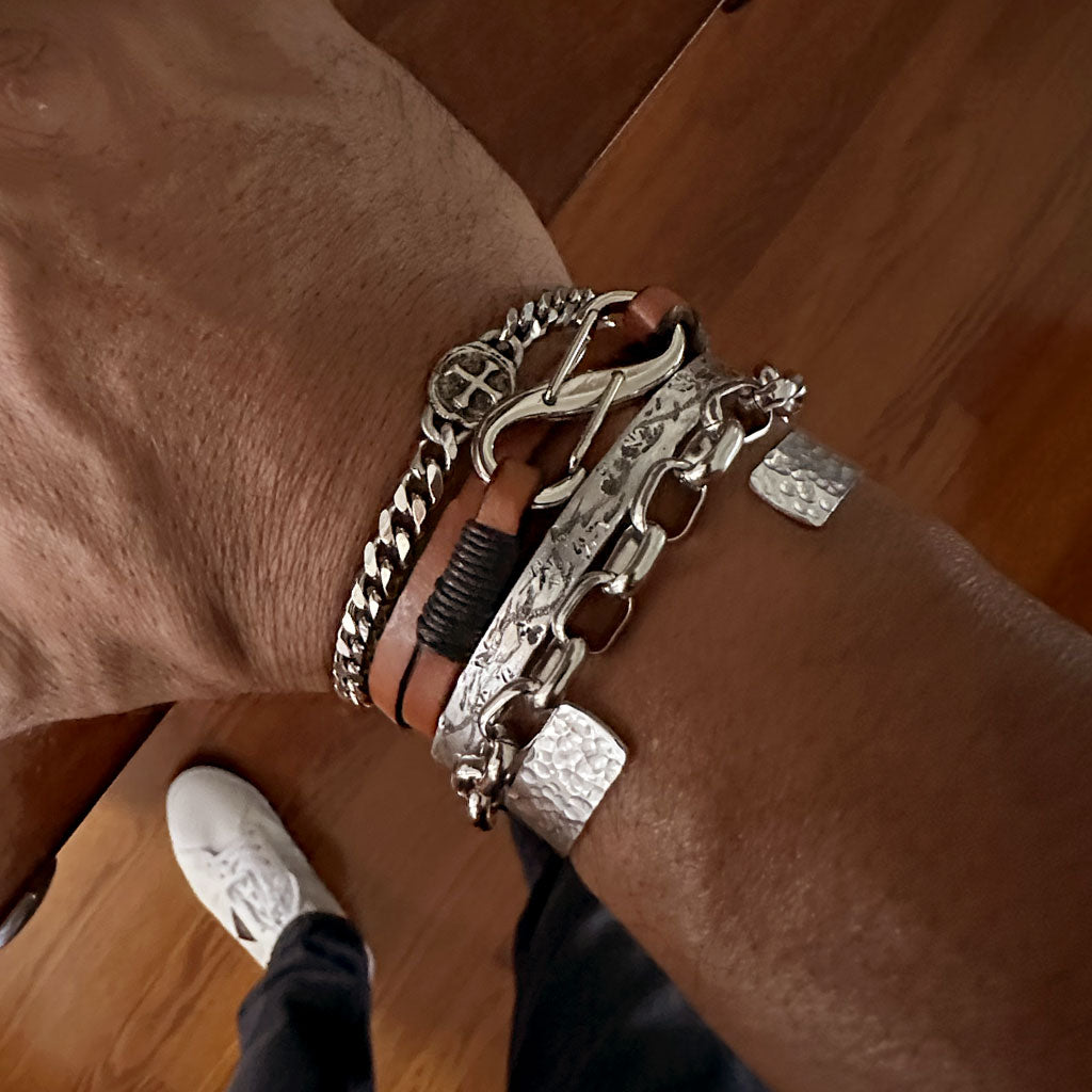 Spiritual Cross Cuban Curb Chain Bracelet