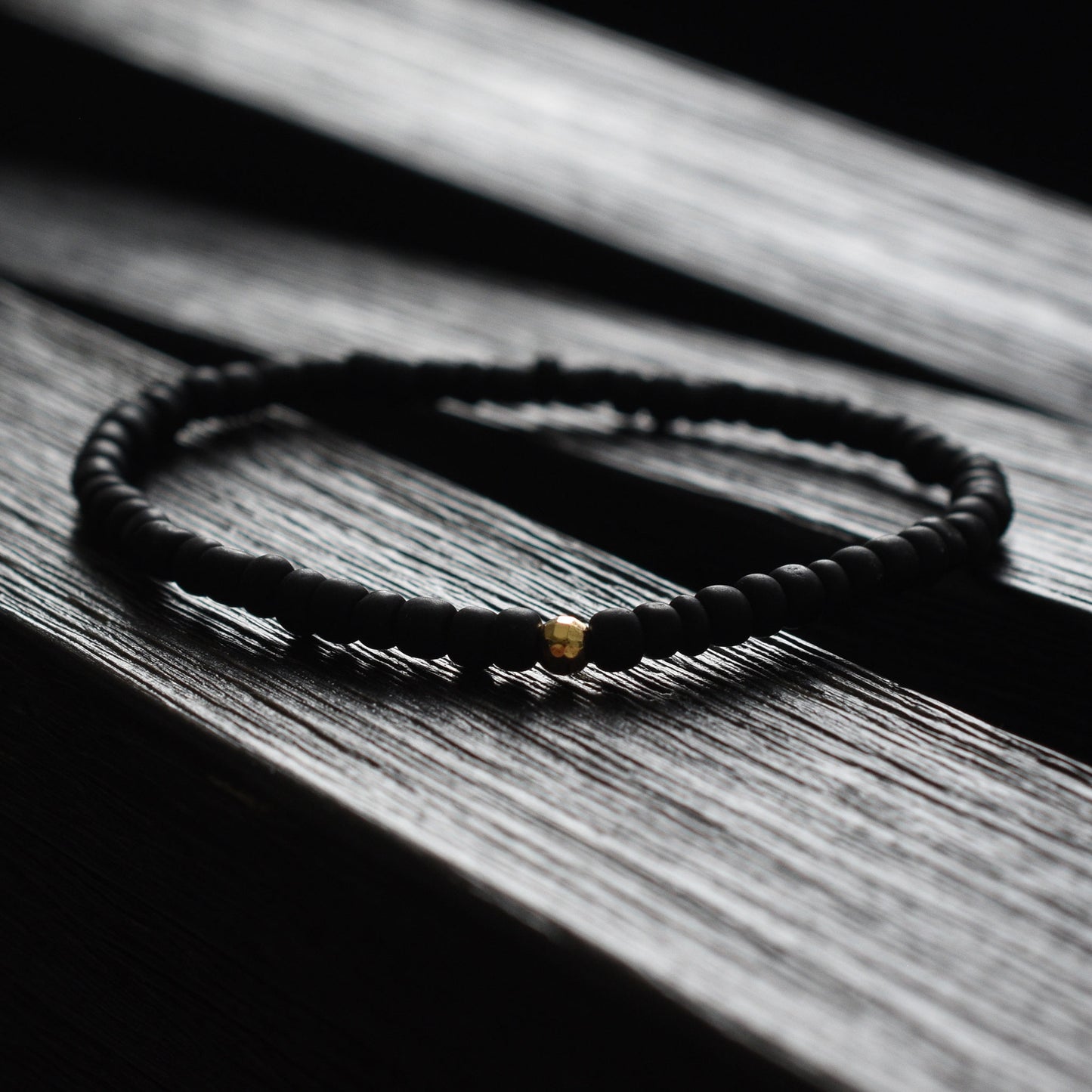 black beaded bracelet