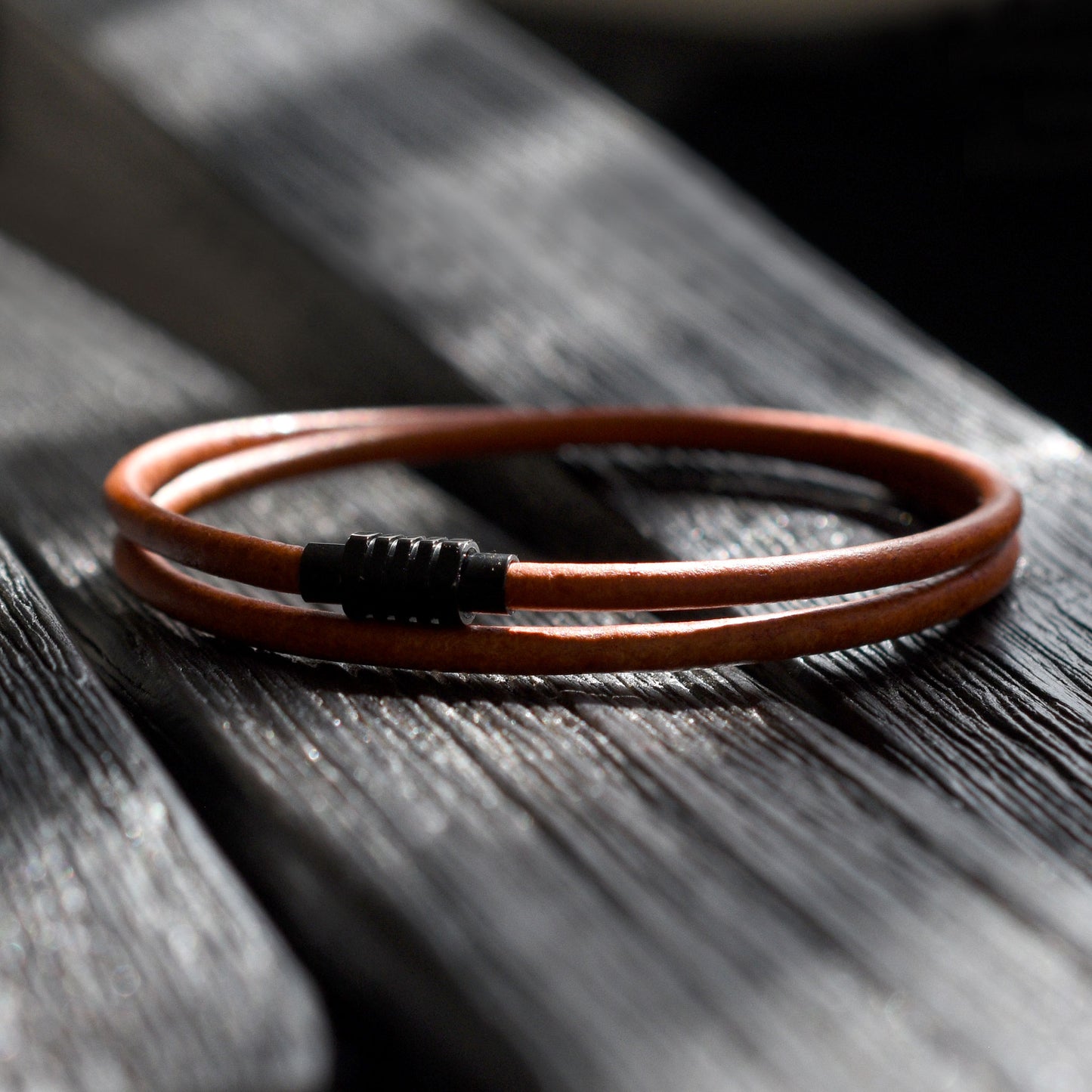 Leather Orange Bracelet