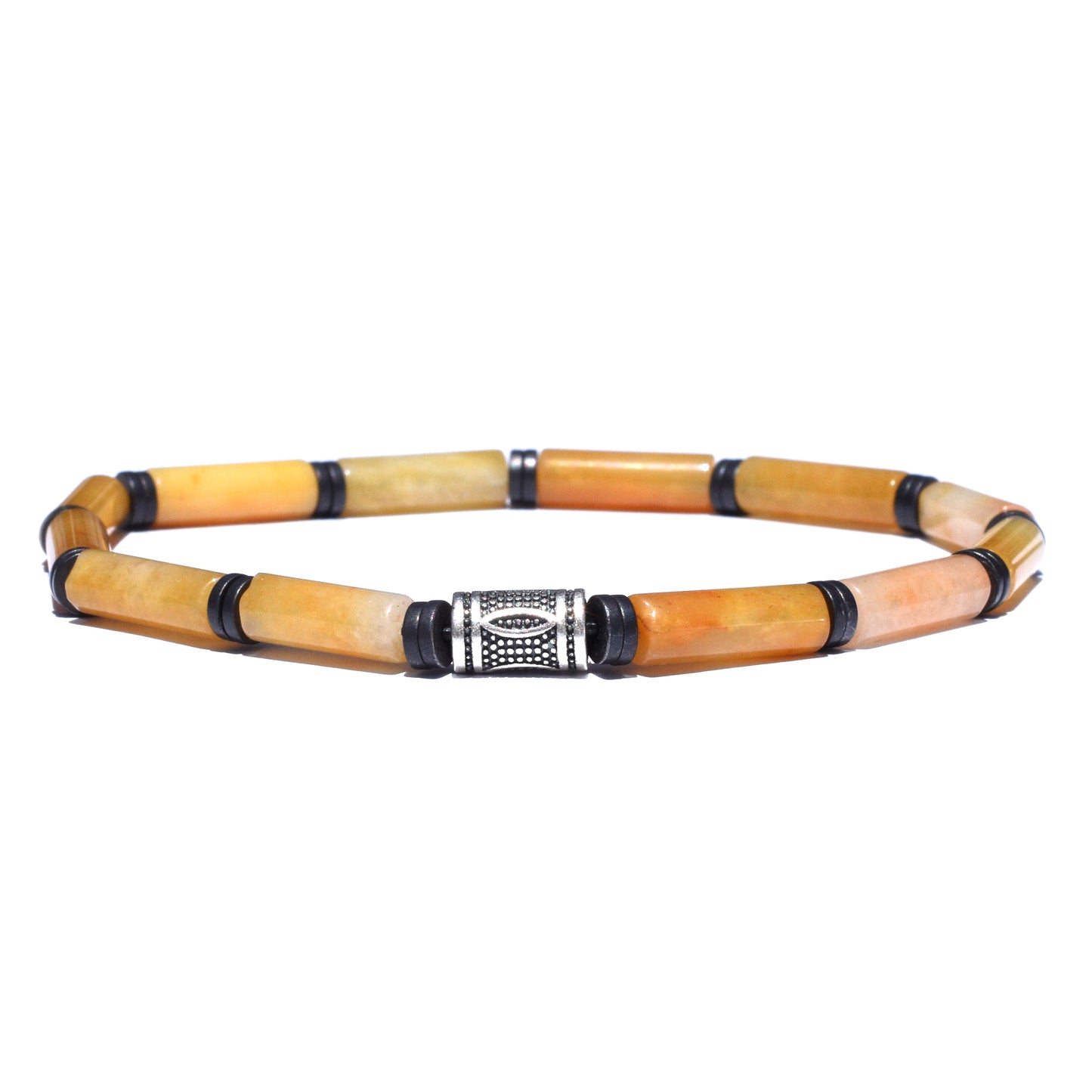 Sterling Silver Yellow Beaded Bracelet