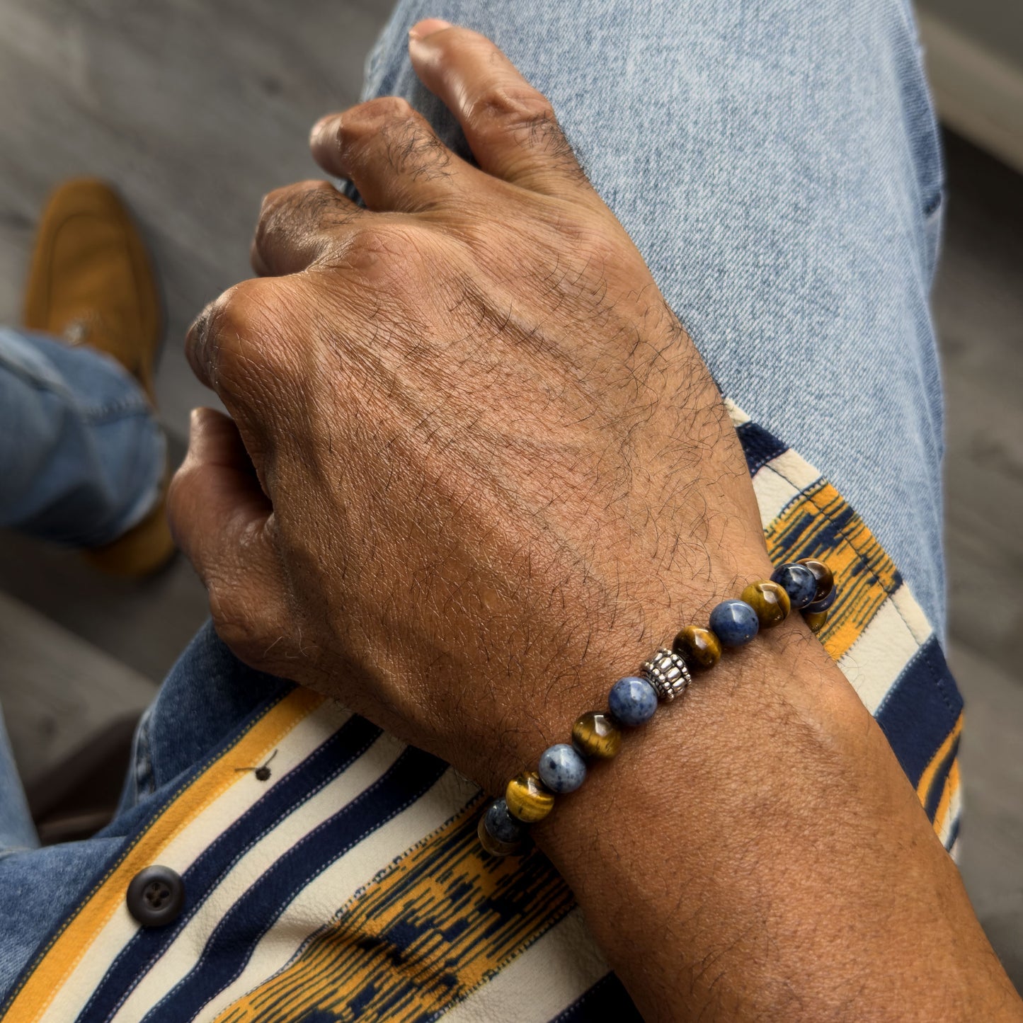 Blue Spiritual Beaded Bracelet