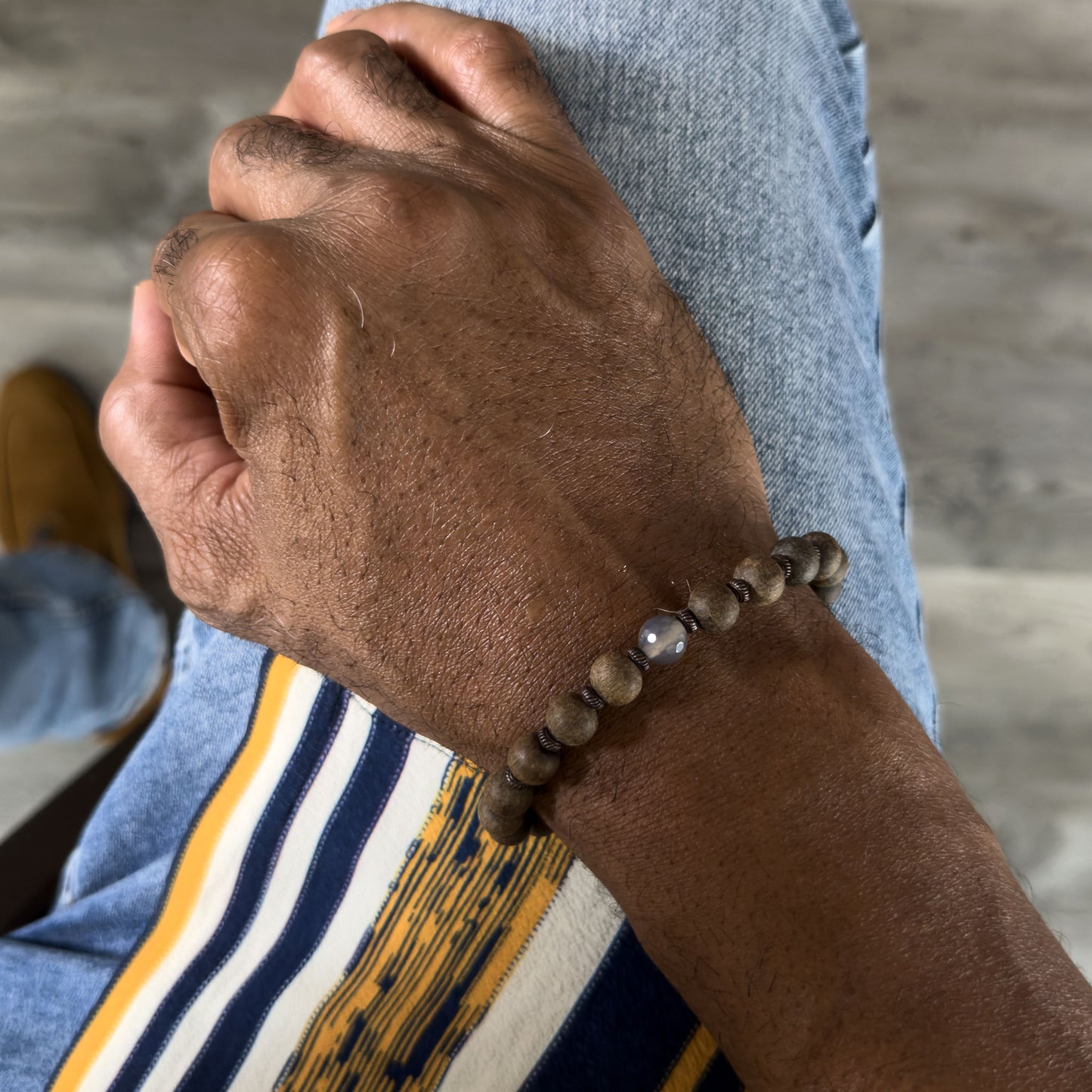 Wood Spiritual Beaded Bracelet