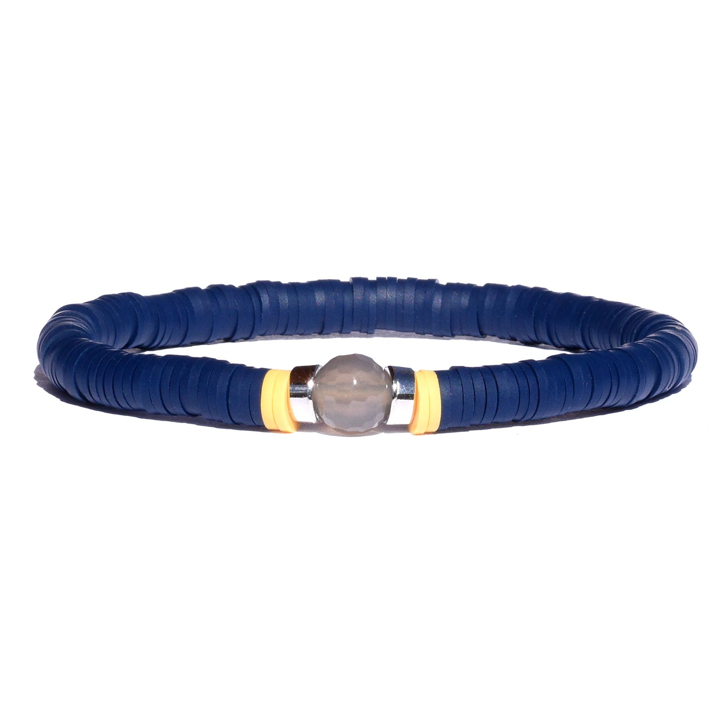 Blue Vinyl Beaded Bracelet