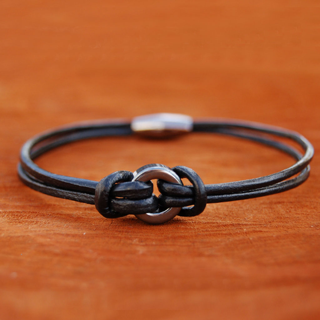 Leather Cord Black Bracelet