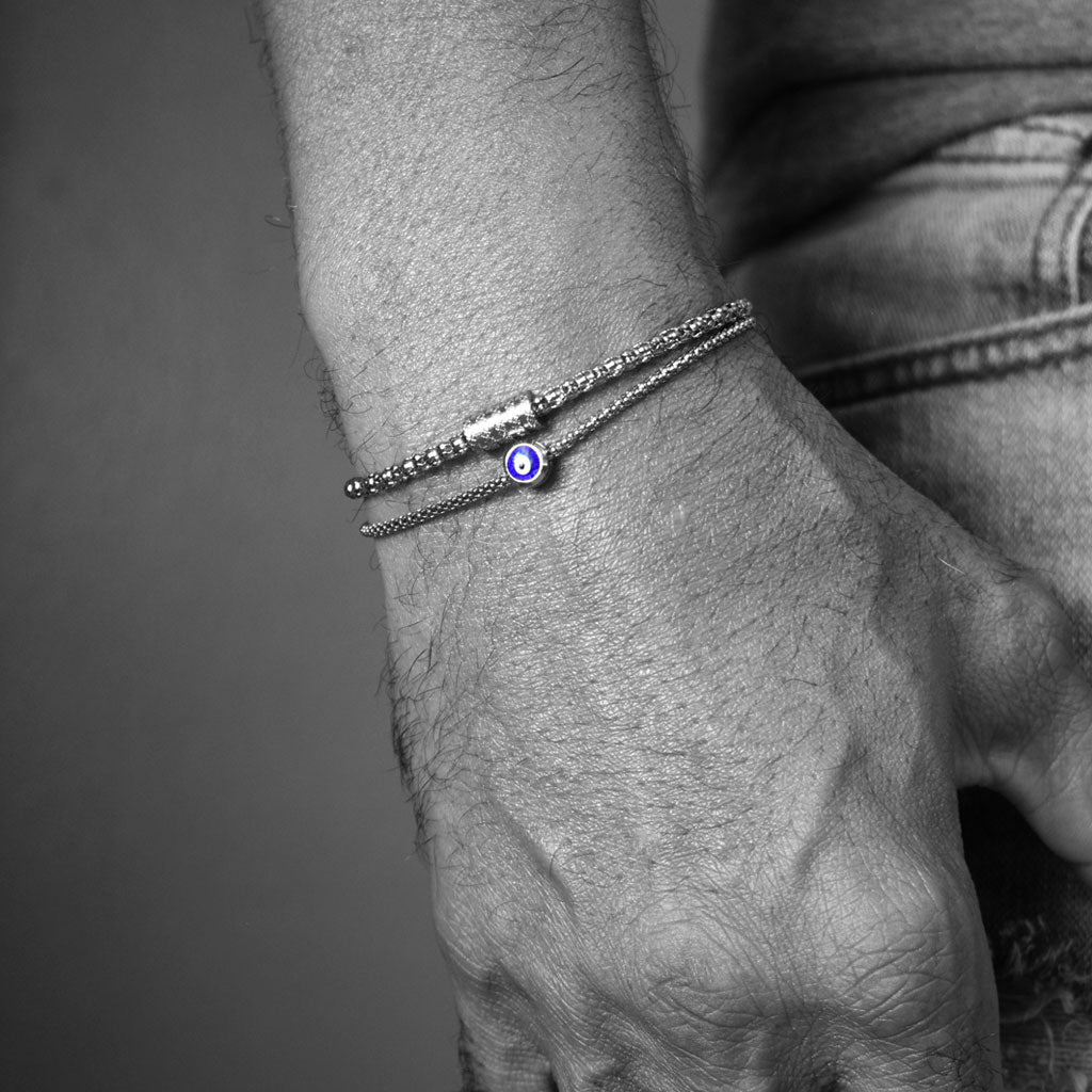 Evel Eye Silver Chain Bracelet