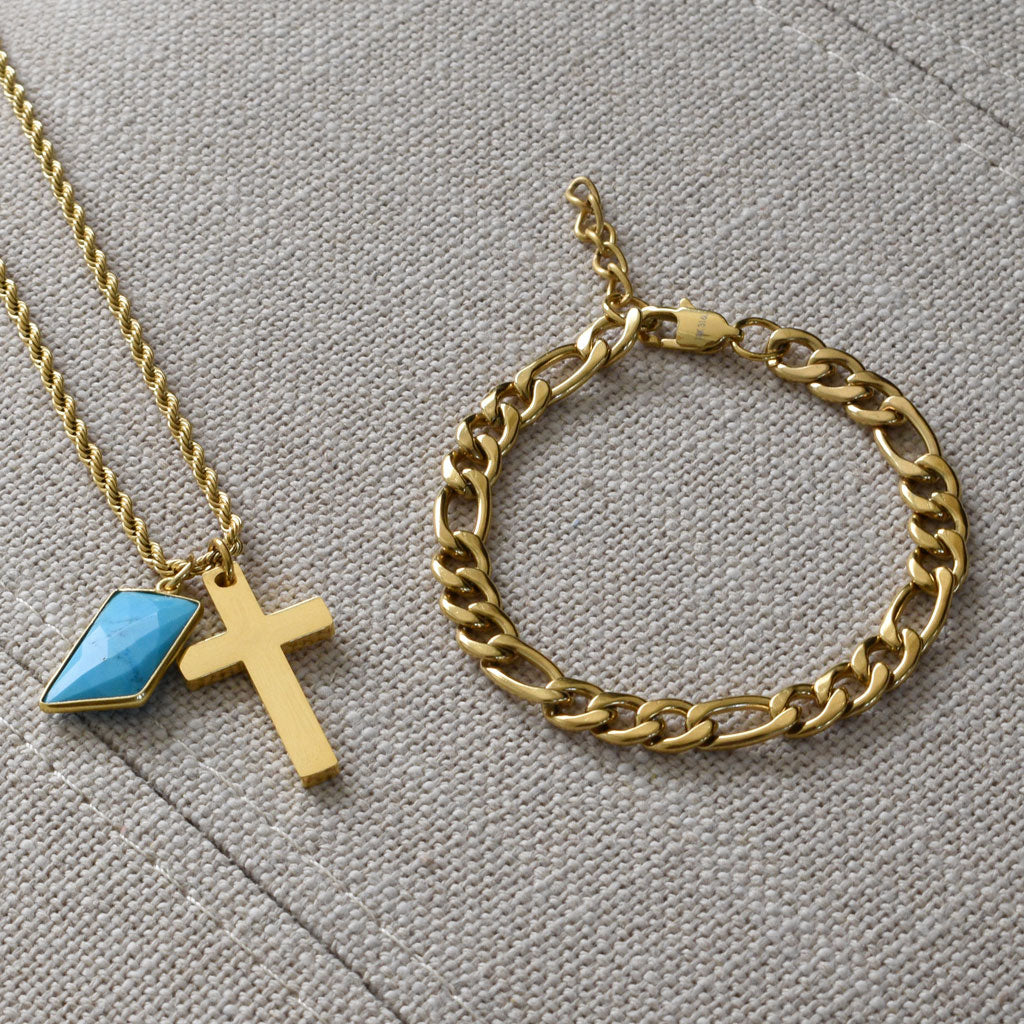 Figaro Gold Chain Bracelet