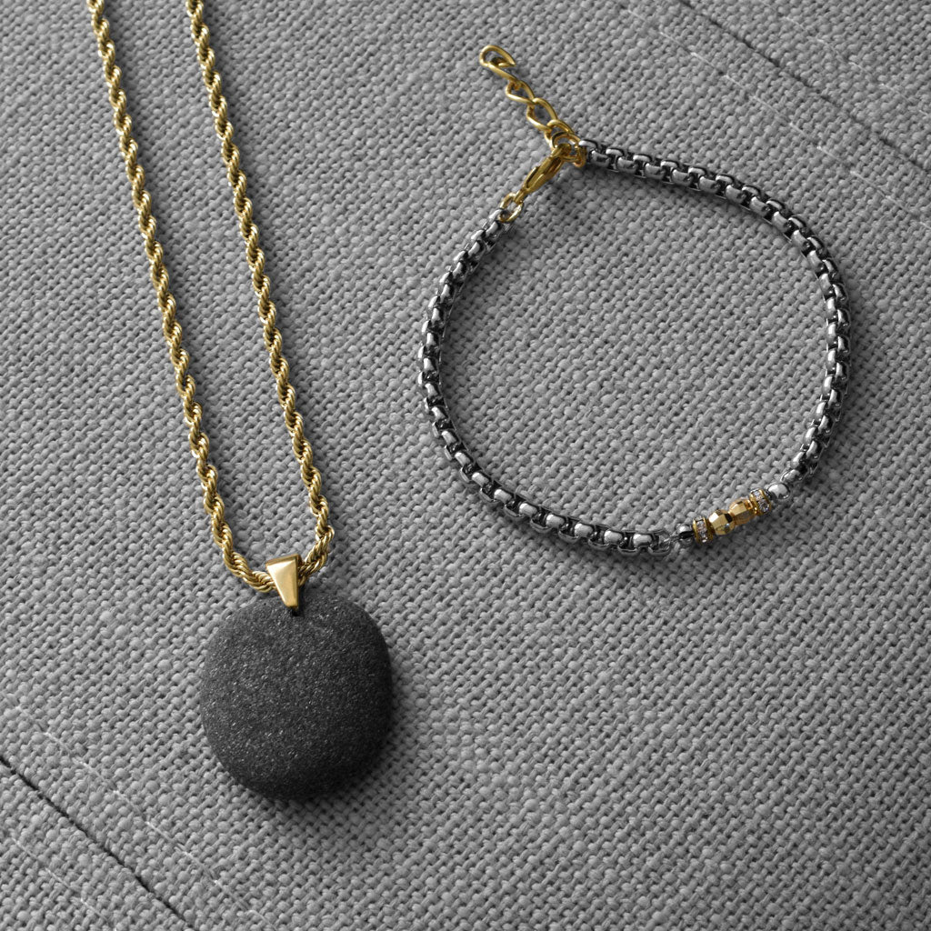 Stone Pendant Gold Necklace