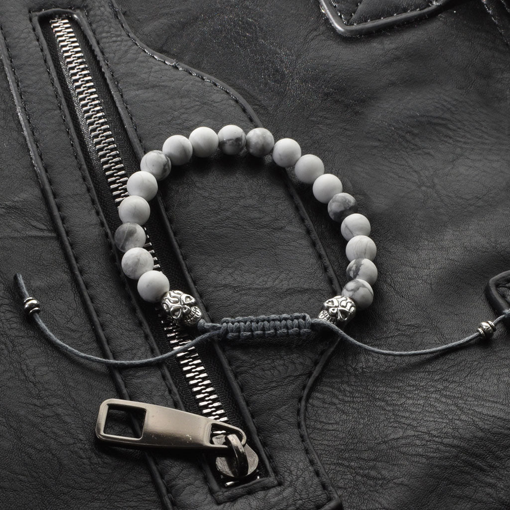 Macrame Cord Skull Bracelet