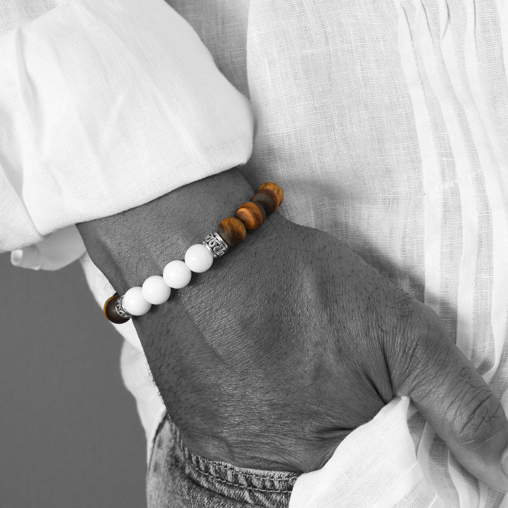 Spiritual Agate & Tiger Eye Beaded Bracelet