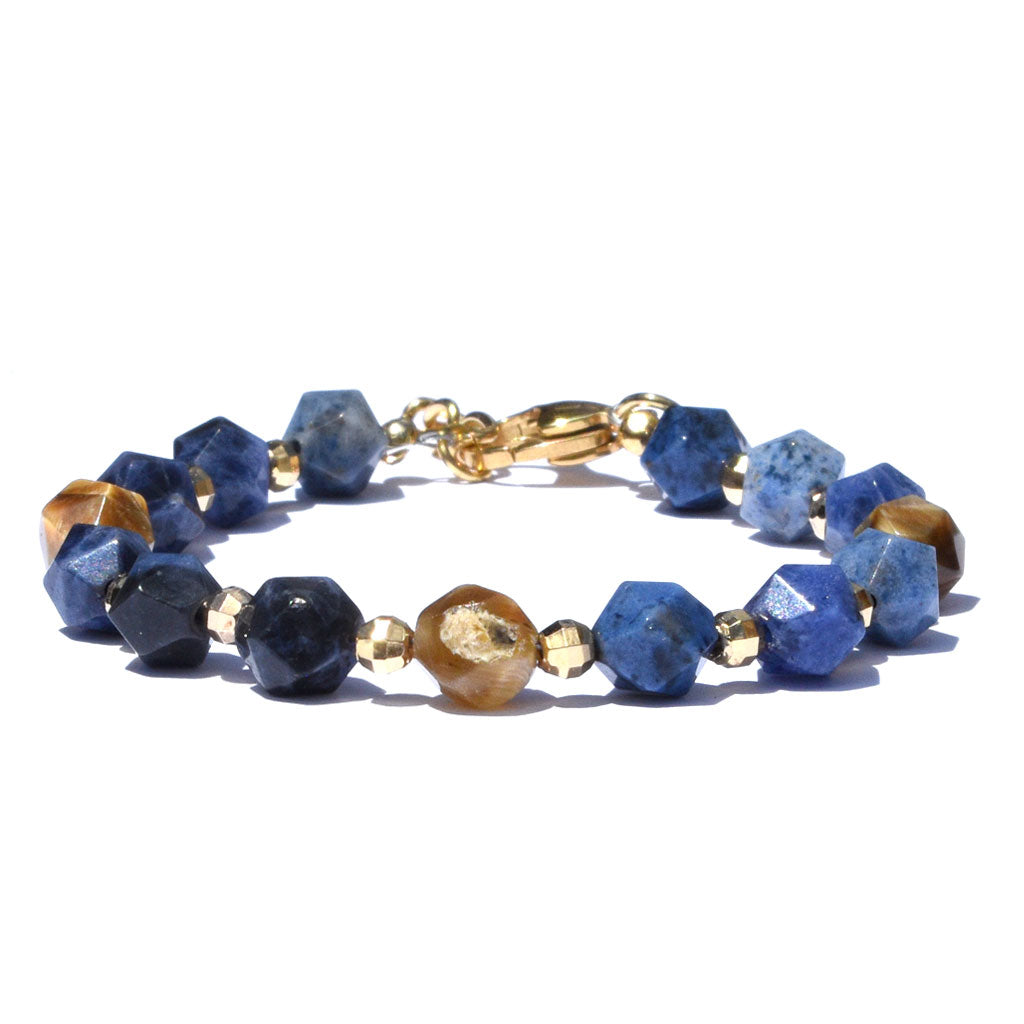 18k Gold Faceted Beaded Bracelet