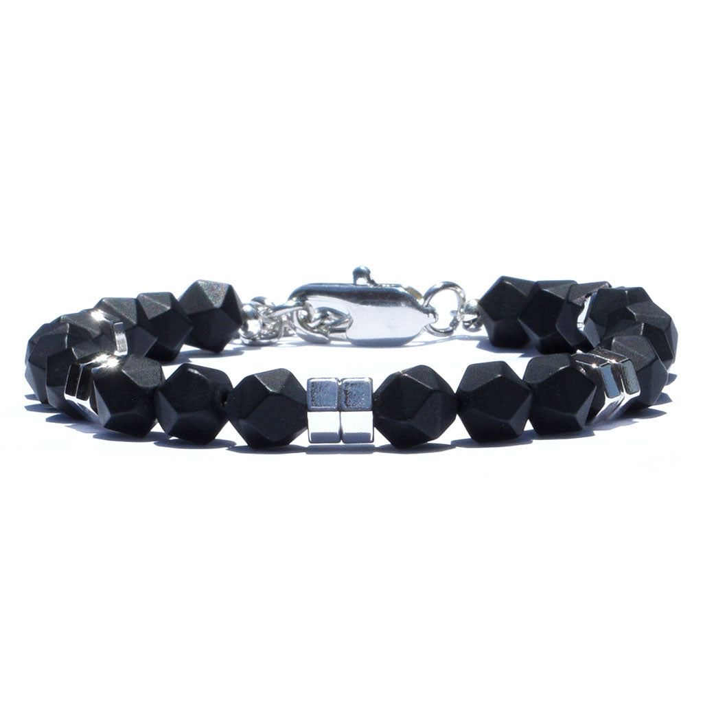 Hexagon Onyx Beaded Bracelet