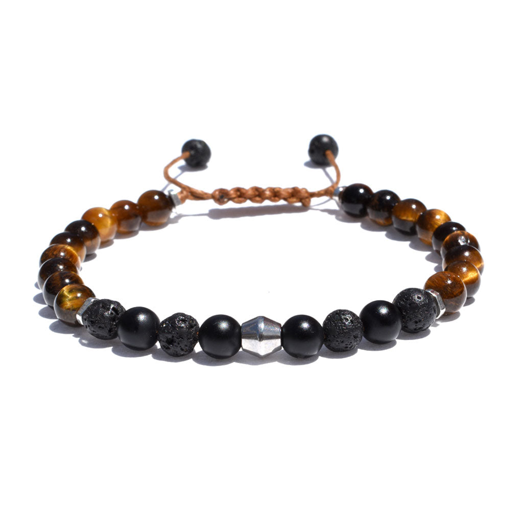 Macrame Wax Cord Tiger Eye Bracelet