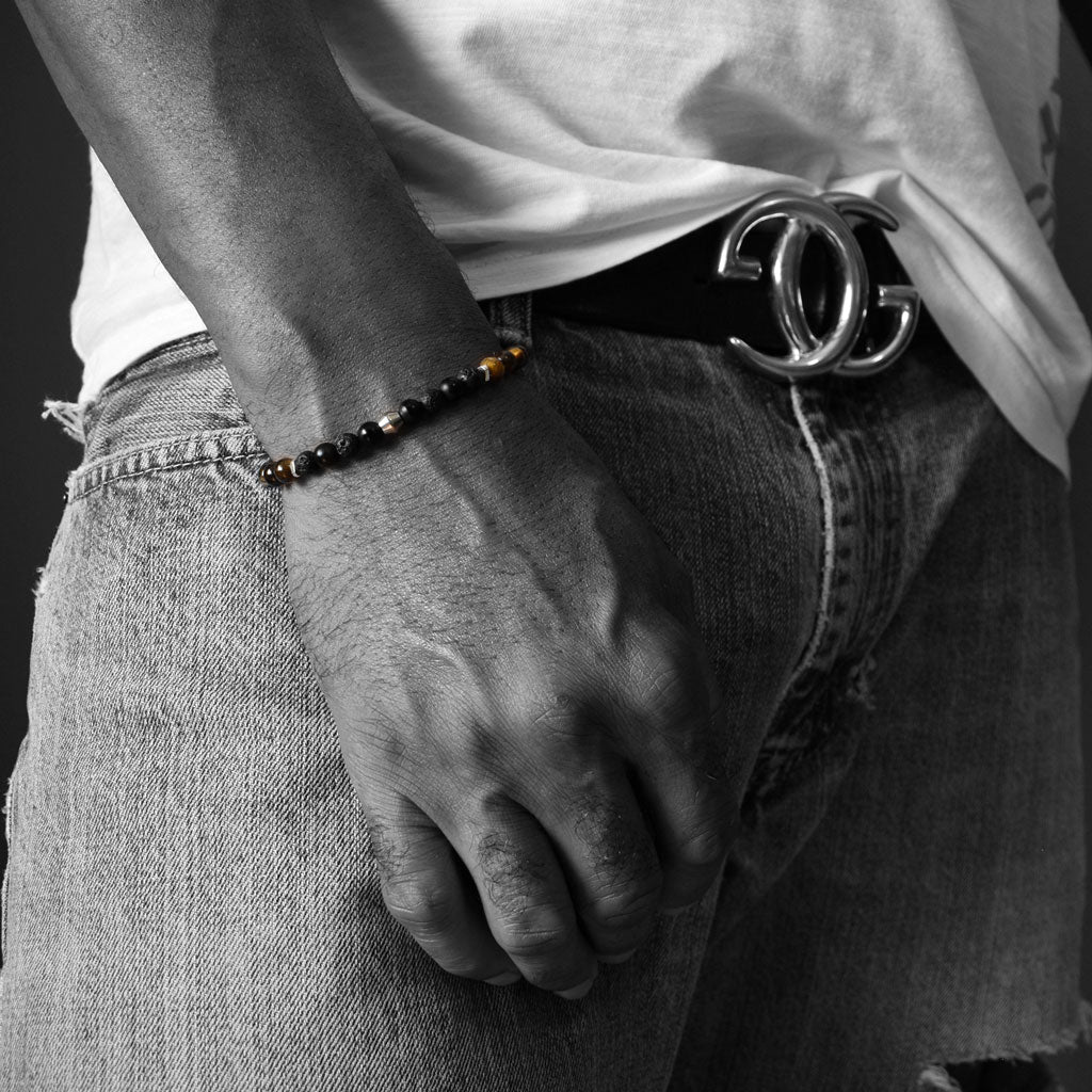 Macrame Wax Cord Tiger Eye Bracelet