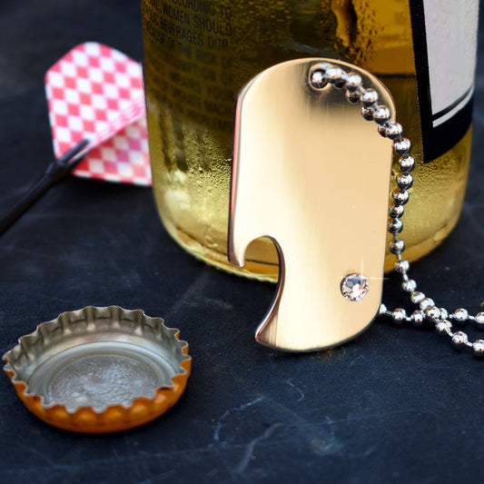 Beer opener, necklace, chain