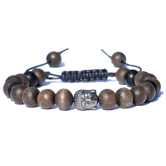 Gunmetal Buddha bracelet 