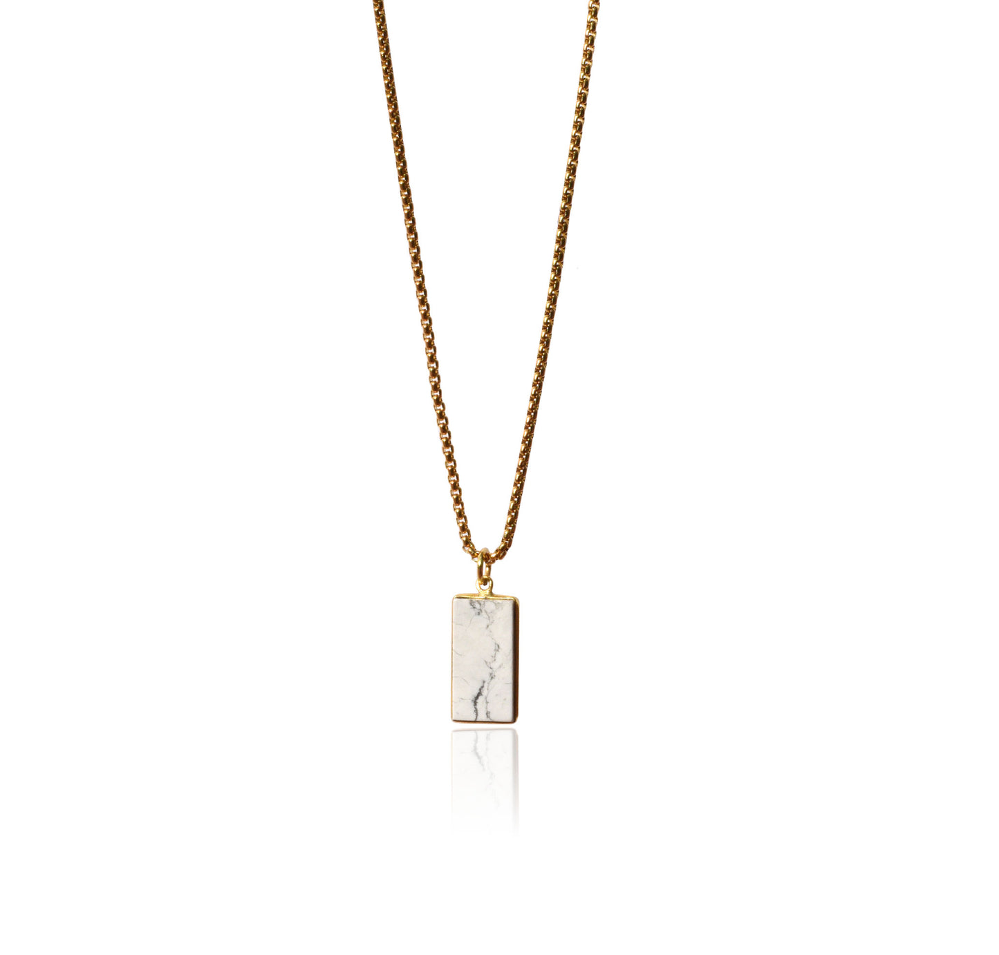 Howlite Rectangle Necklace
