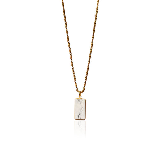 Howlite Rectangle Necklace