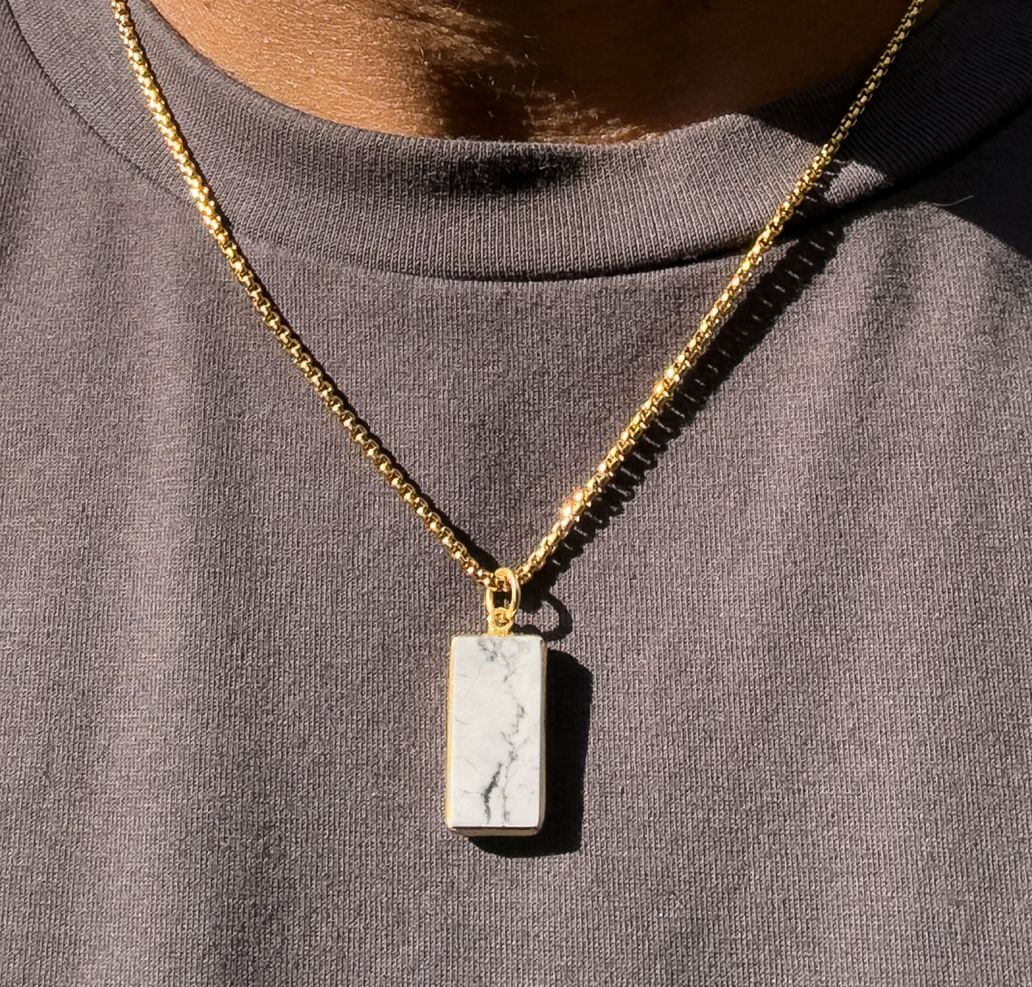 Howlite Rectangle Necklace