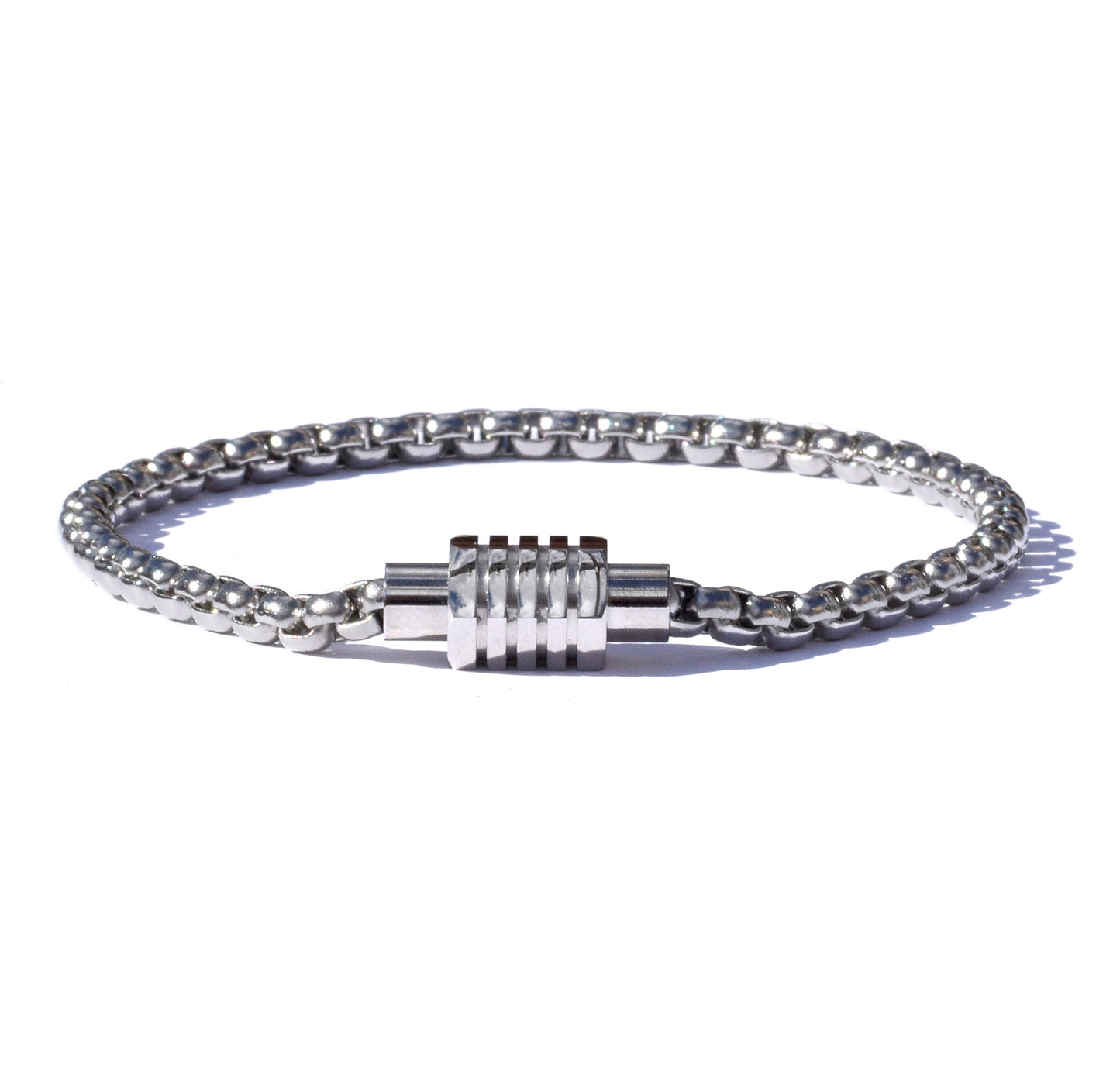 Magnetic Clasp Stainless Steel Box Chain Bracelet