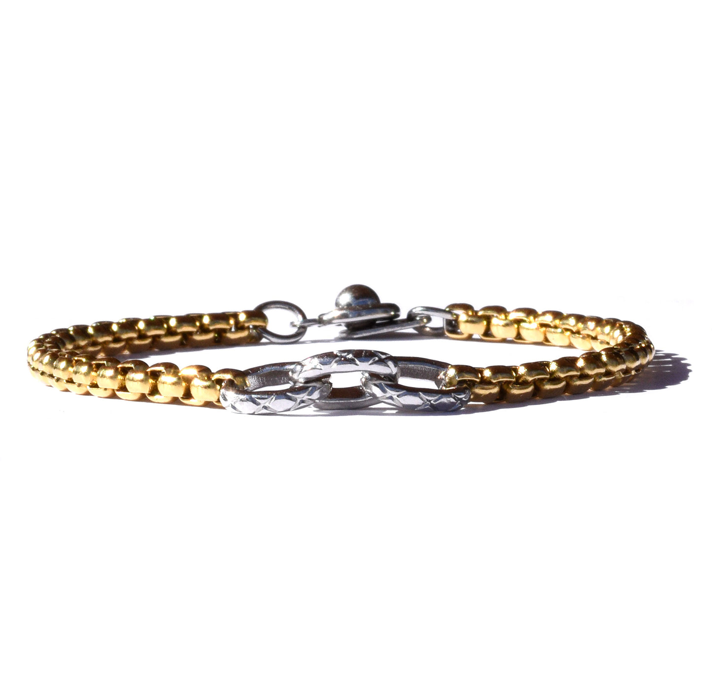 Silver And Gold Chain Bracelet