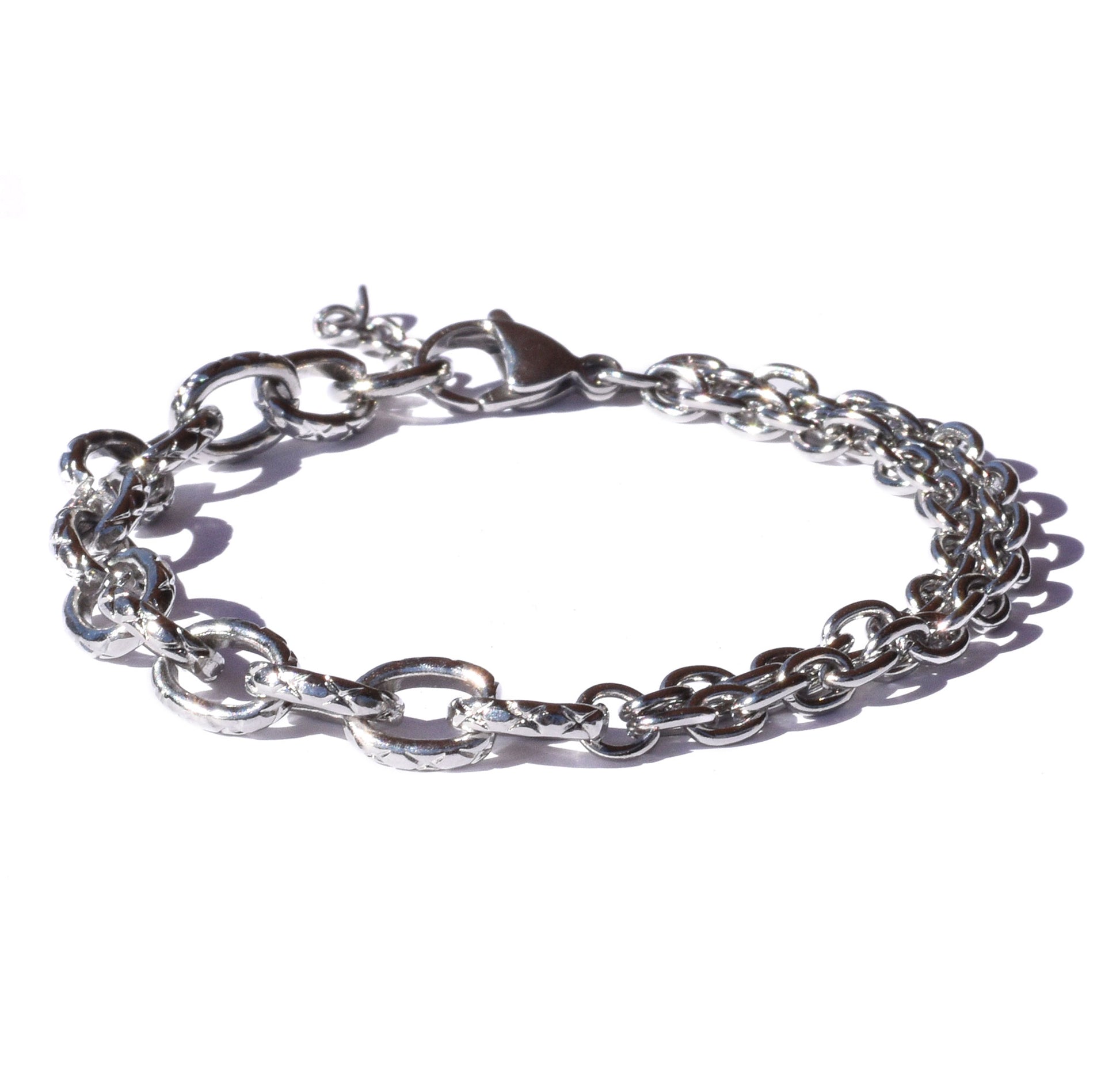 Spiritual Silver Chain Bracelet