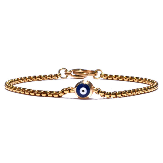 Gold Evil Eye Chain Bracelet