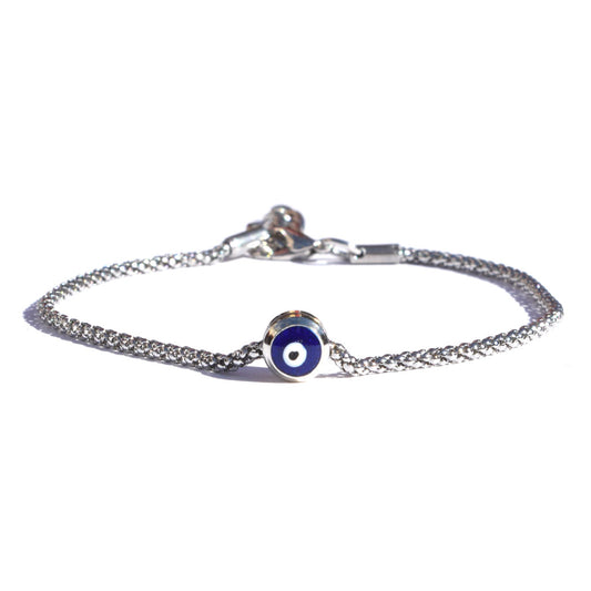 Evel Eye Silver Chain Bracelet