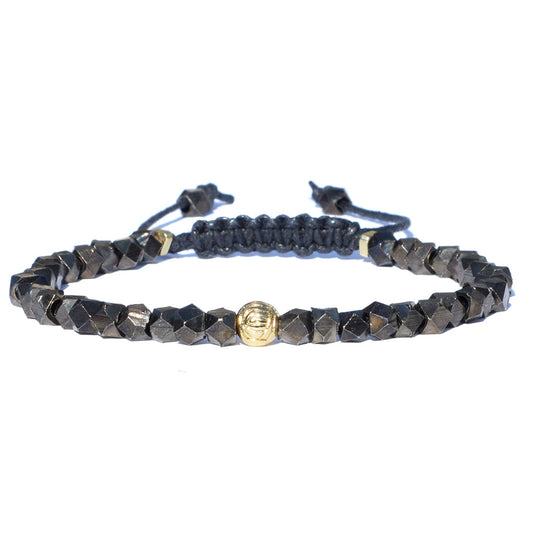 Diamond Cut Faceted Brass Bracelet 